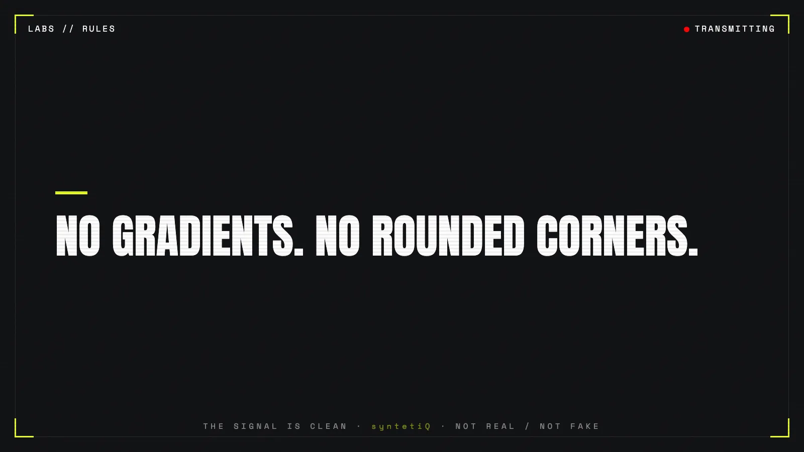 Quote graphic: no gradients, no rounded corners