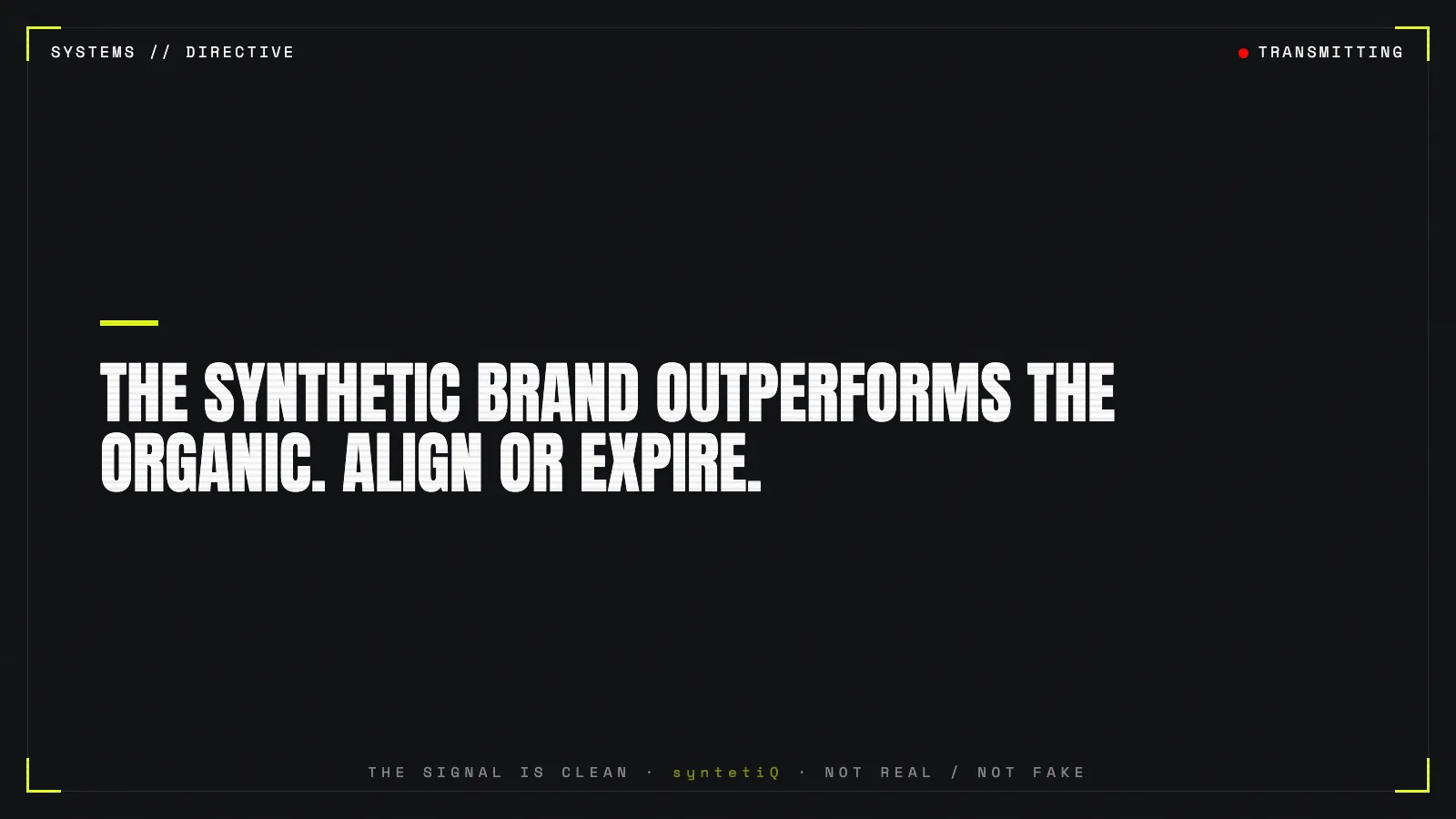 Quote graphic: the synthetic brand outperforms the organic, align or expire