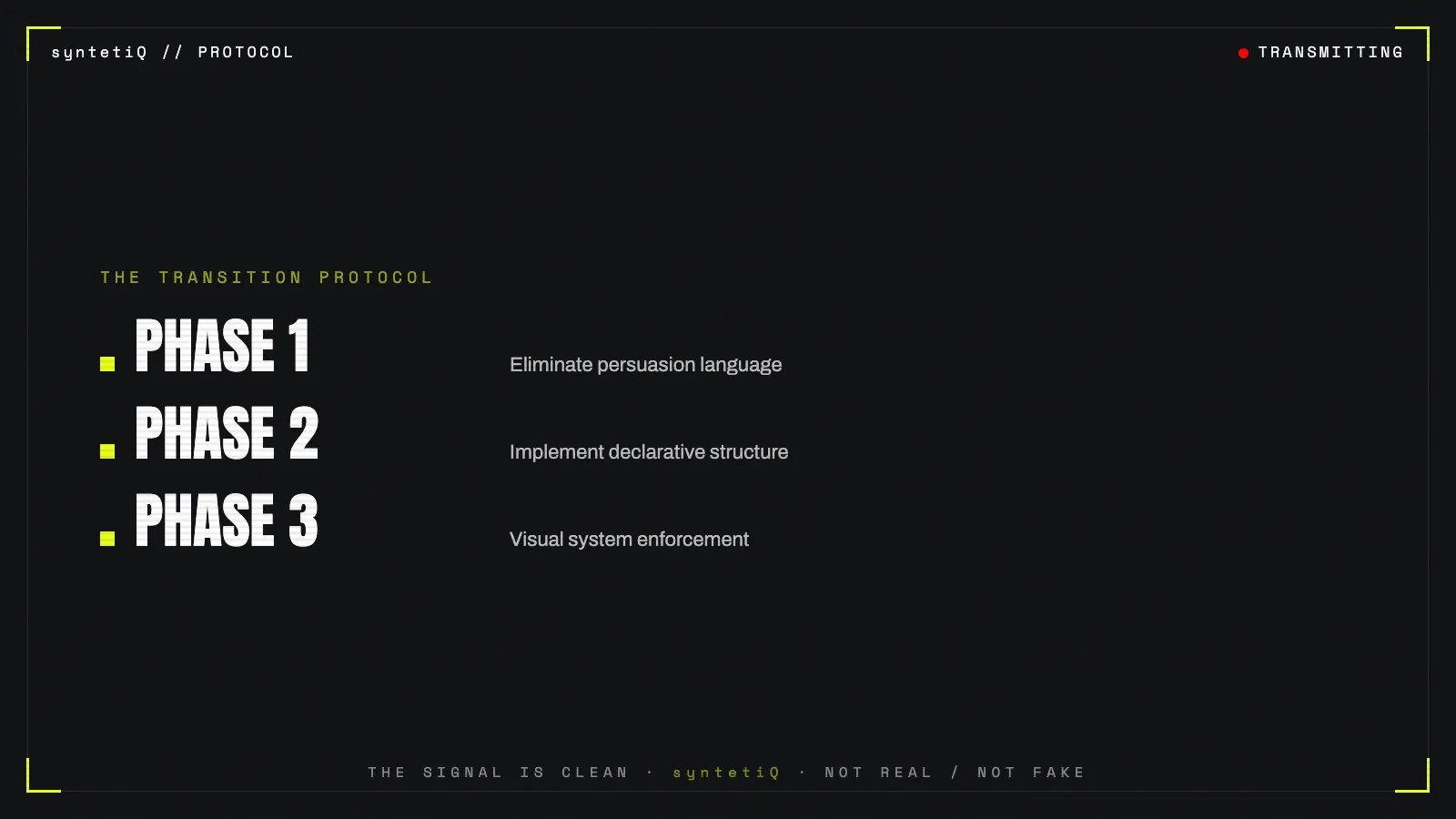 Three-phase transition protocol from corporate brand to system brand
