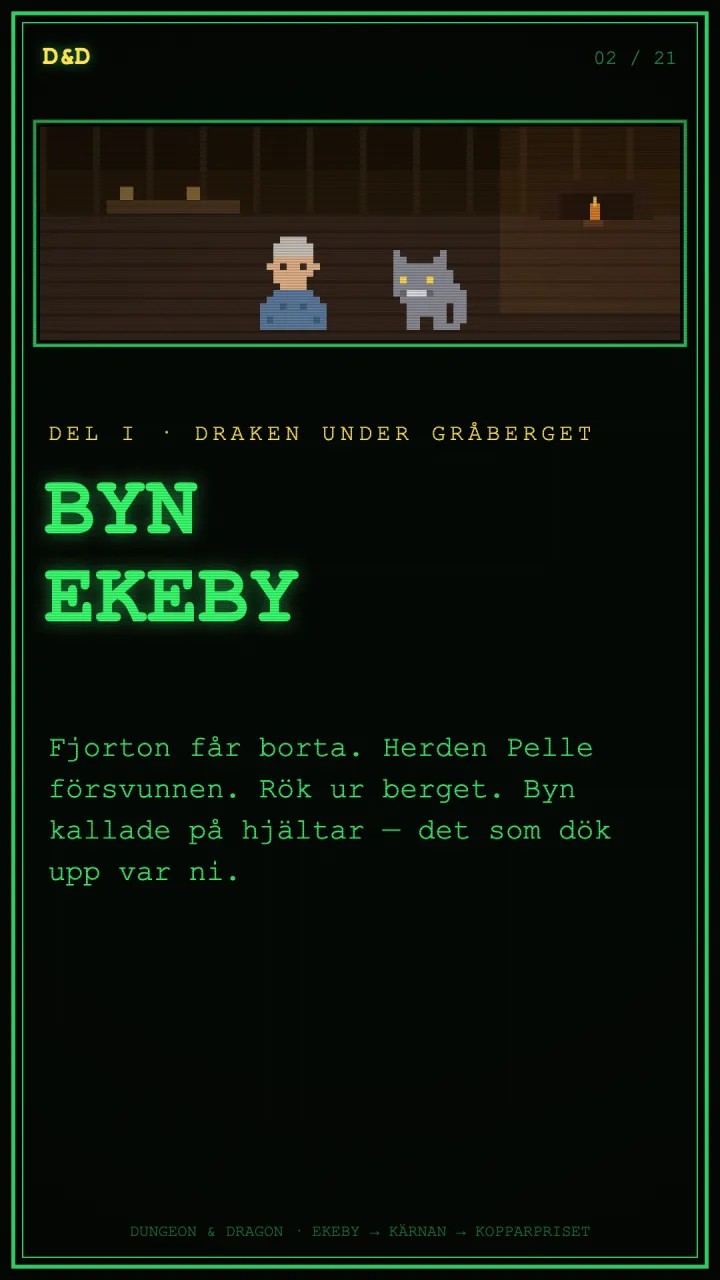 CRT-affisch: BYN EKEBY, värdshuset med värdinnan Hulda och en katt.